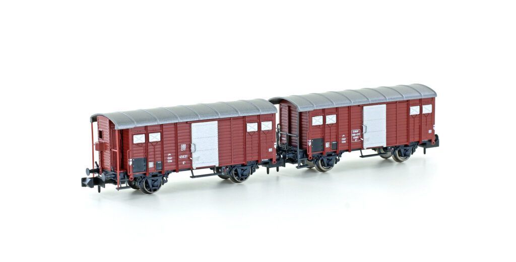 Hobbytrain 24250 - Güterwagen Set K3 SBB Ep.III braun 2.tlg. N 1:160