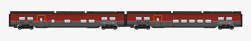 Jägerndorfer Modellbahn 12210 - Railjet Wagen Set ÖBB Ep.VI DANI 2.tlg. H0/WS