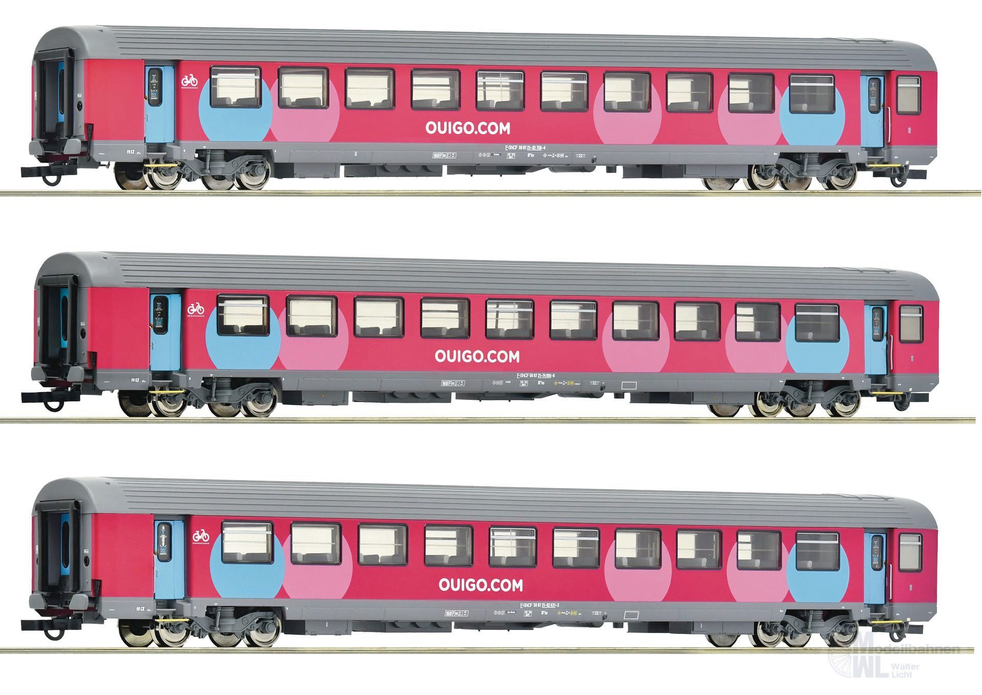 Roco 6200025 - Corailwagen Set SNCF Ep.VI 3.tlg. H0/GL