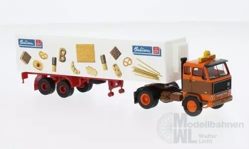 Brekina 85672 - Volvo F89 Koffer-SZ Bahlsen der Datra (DK) H0 1:87