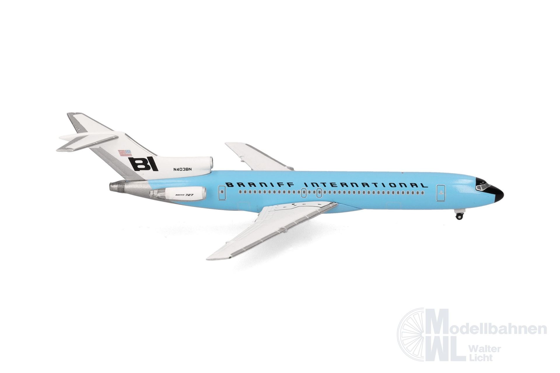 Herpa 537544 - Boeing 727-200 Braniff New Dark Blue 1:500