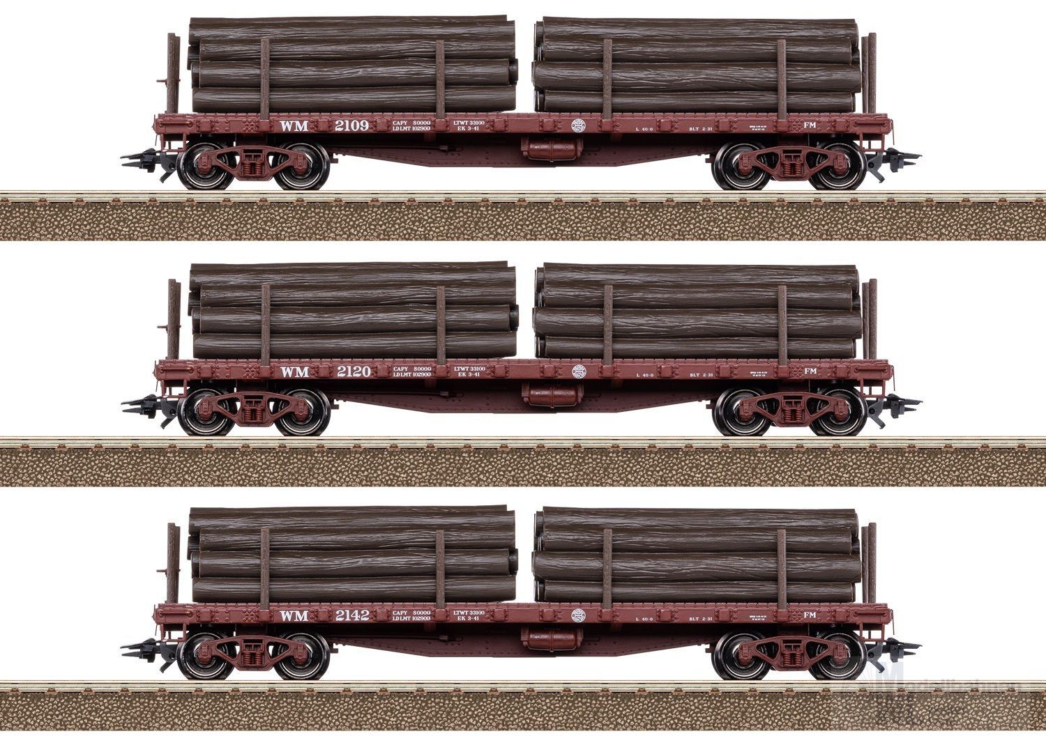 Trix 24922 - US-Rungenwagen-Set zur Shay II H0/GL