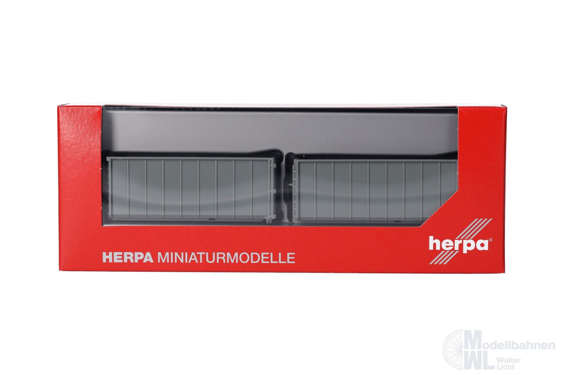 Herpa 053884-002 - Abrollmulden gerippt grau (2 Stück) H0 1:87