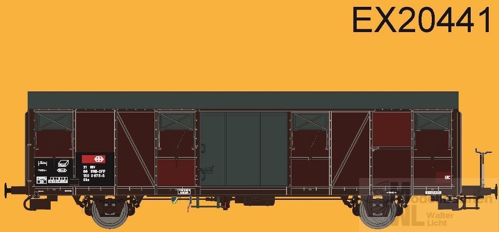 Exact Train 20441 - Güterwagen gedeckt SBB Ep.VI Betr.Nr. 2 H0/GL