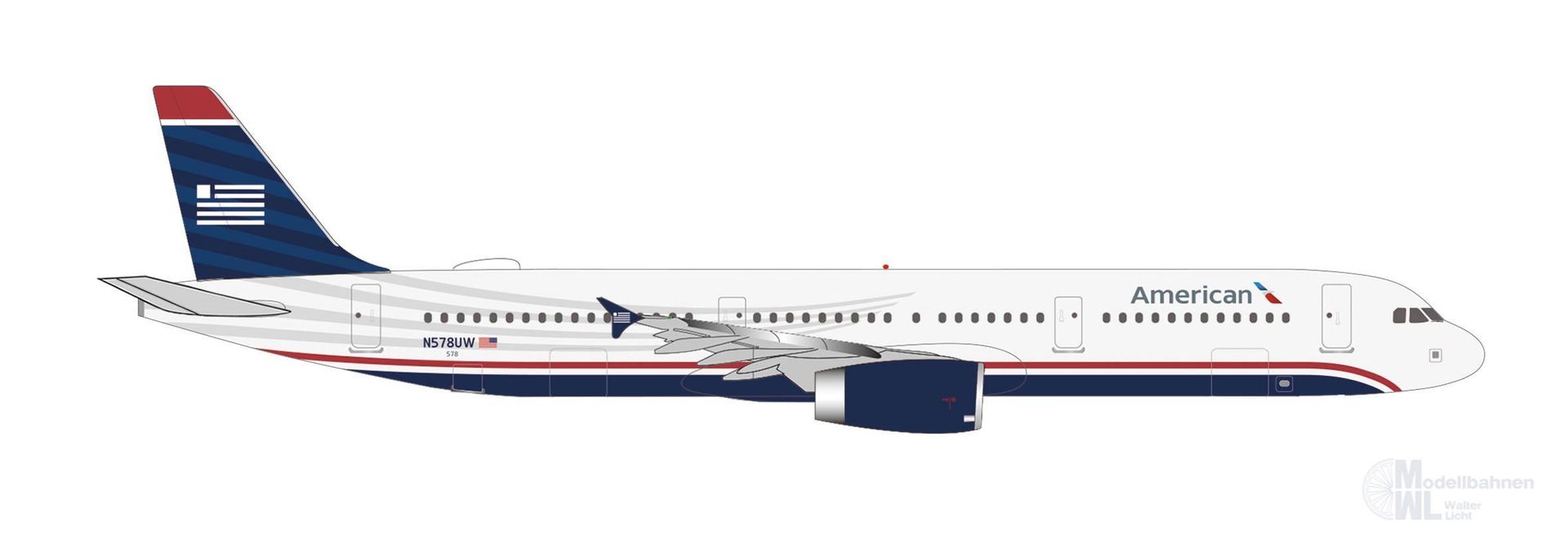 Herpa 538251 - Airbus A321 American Airline - US Air 1:500