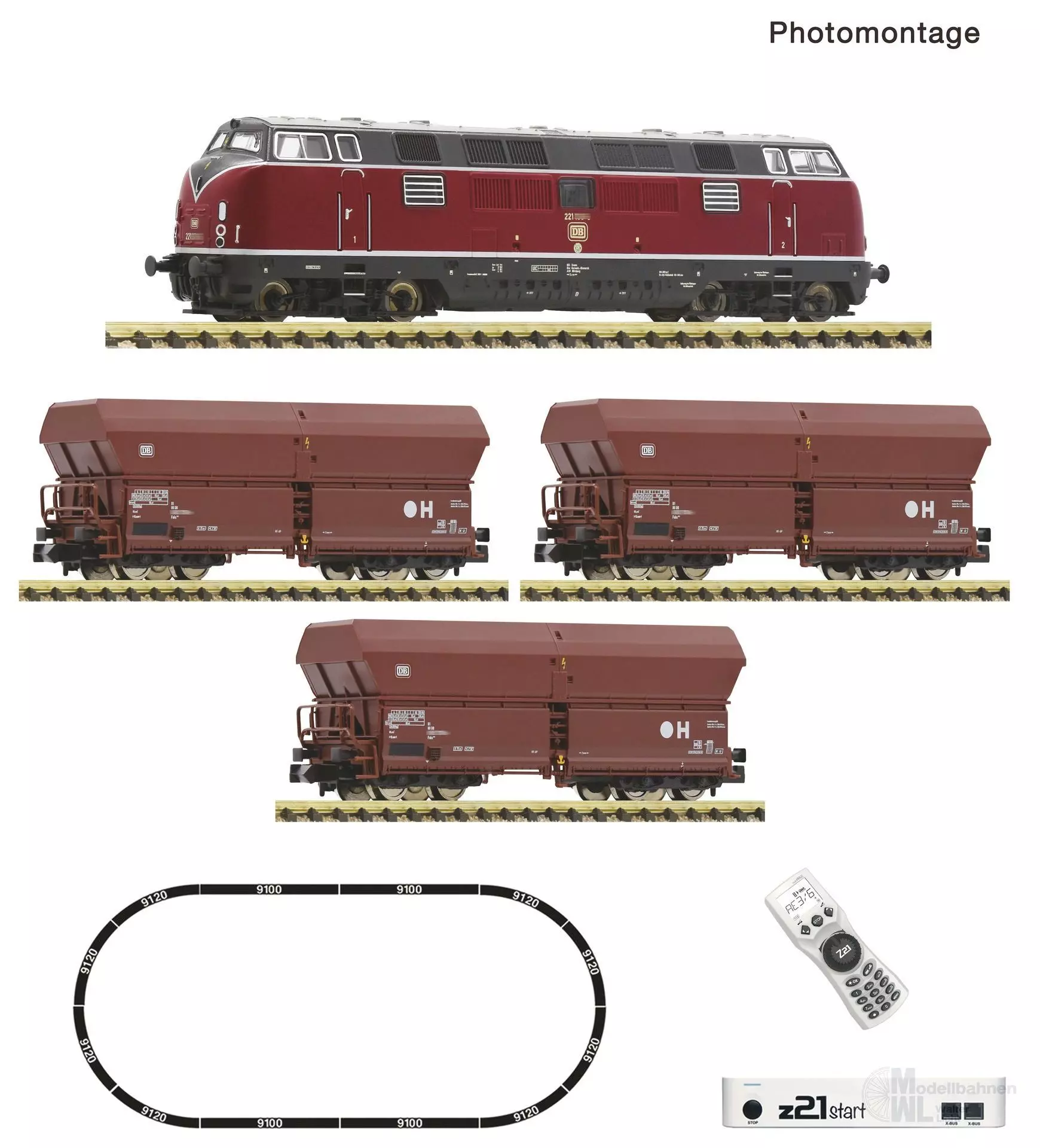 Fleischmann 5170003 - Startset z21 mit Diesellok BR 221 und Güterzug N 1:160