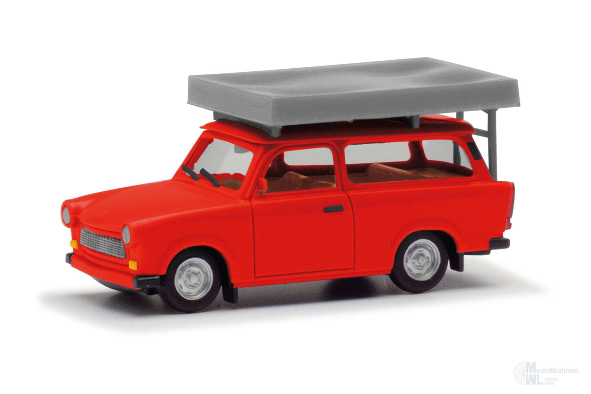 Herpa 024181-004 - Trabant 601 Universal knallrot mit Dachzelt H0 1:87