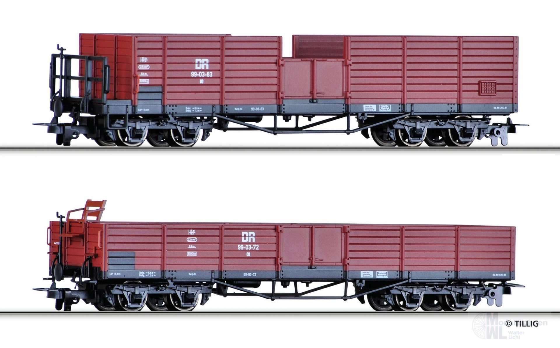 Tillig 15921 - Güterwagen Set DR Ep.IV 2.tlg H0m