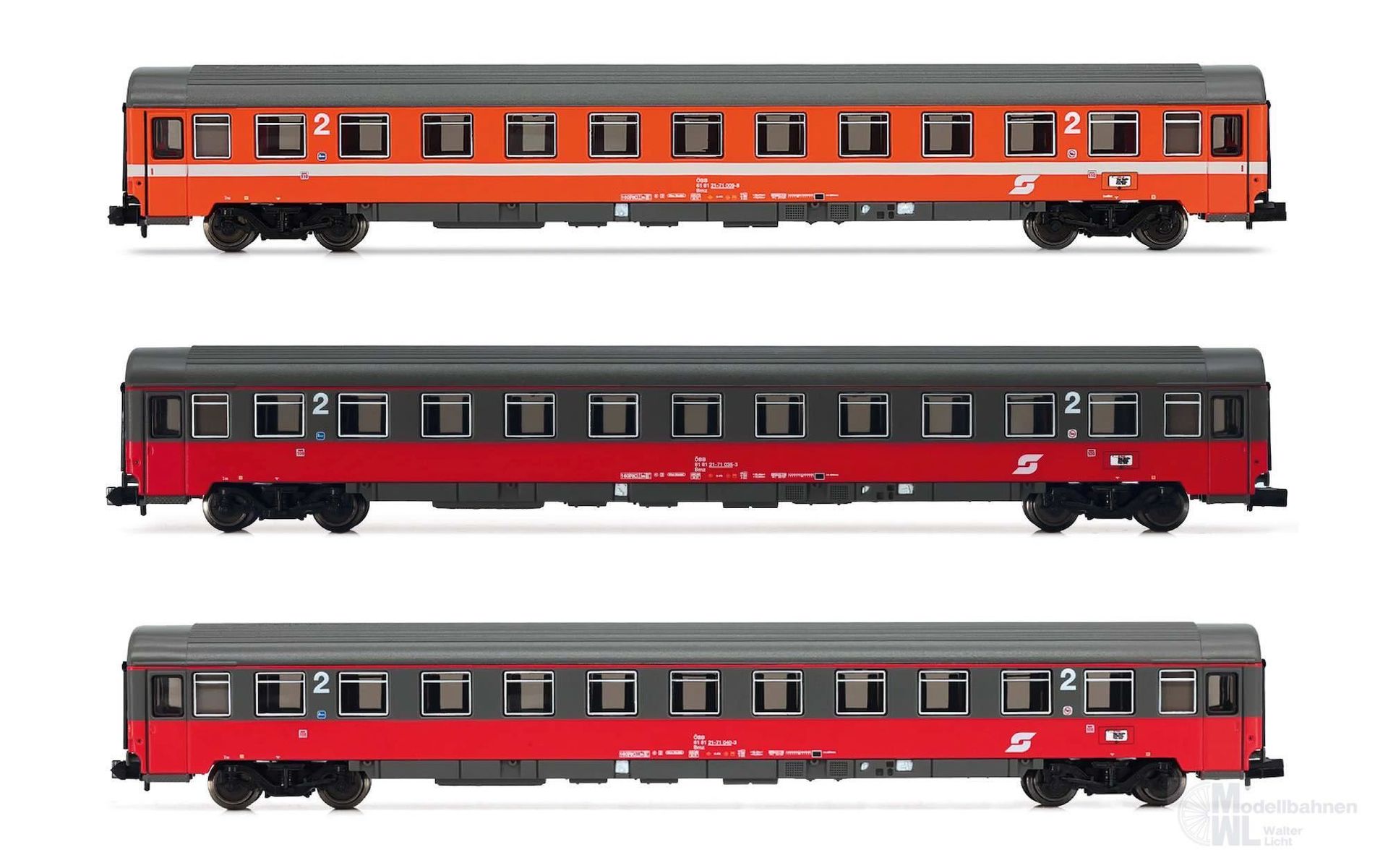 Arnold 4391 - Personenwagen Set ÖBB Ep.IV/V Mozart 3.tlg. Set 2 N 1:160