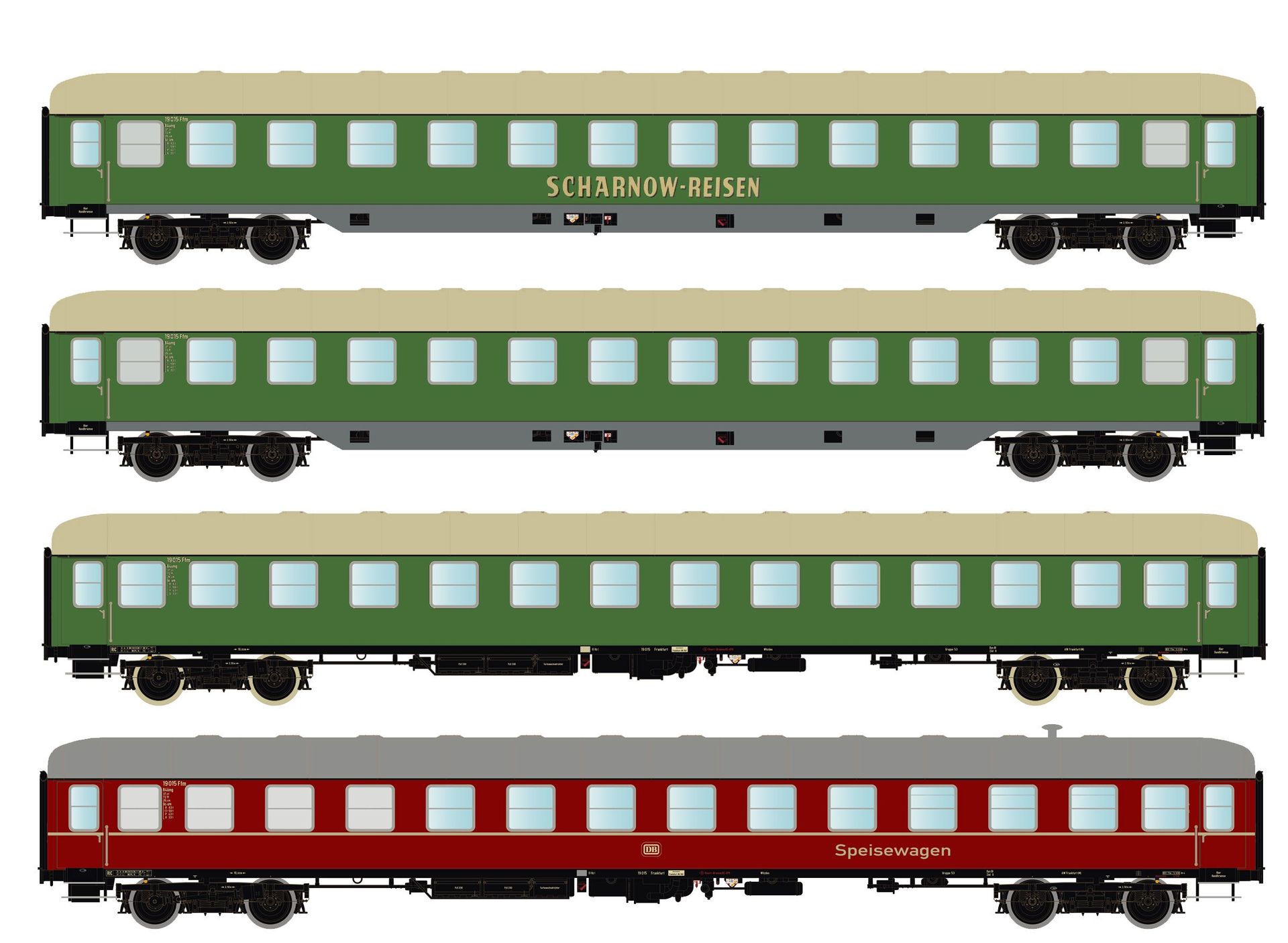 Hobbytrain 22203 - Scharnow Set 2 DB Ep.III 4.tlg. N 1:160