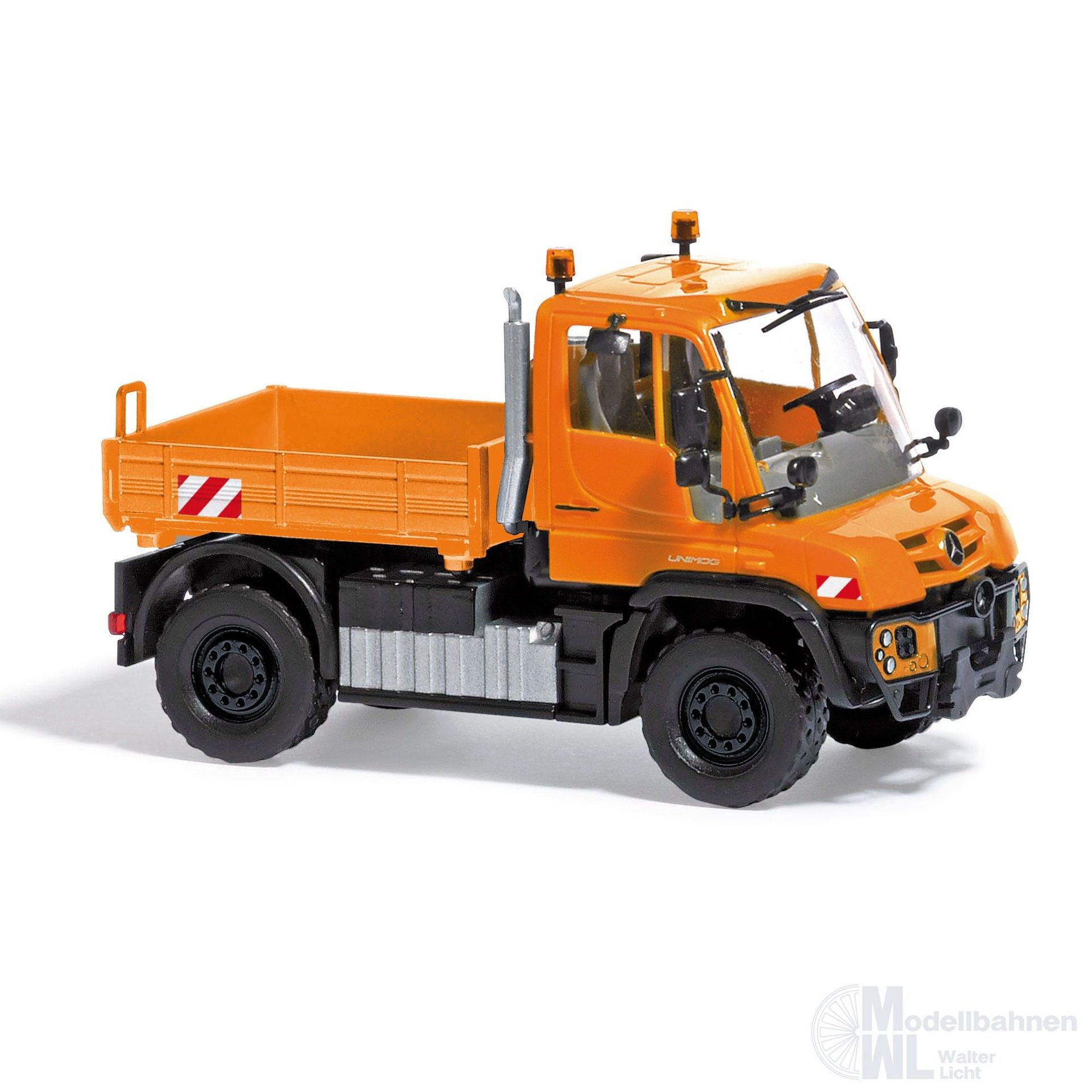 Busch 50934 - Mercedes Unimog U430 Verkehrsorange Bj.2013 H0 1:87