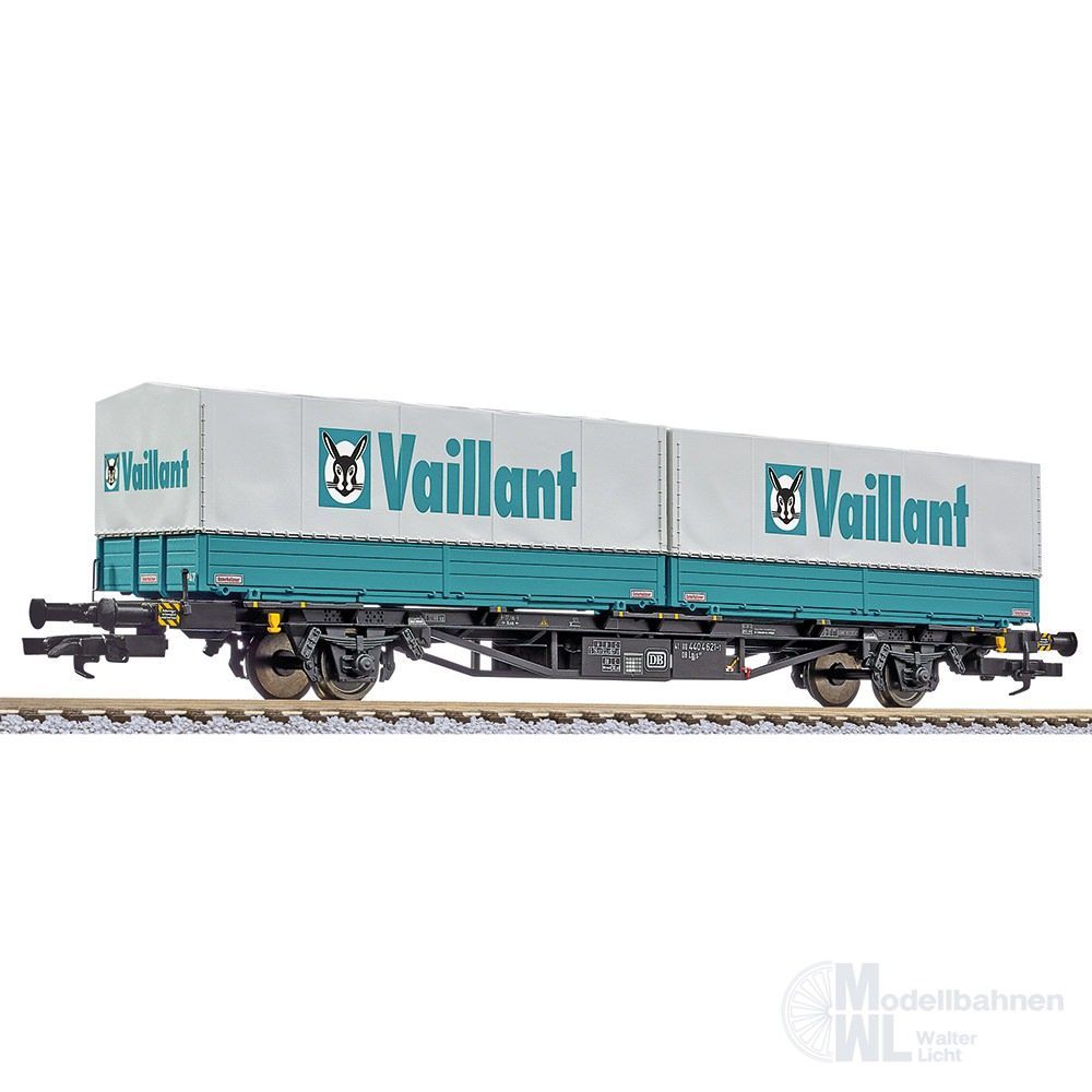 Liliput 235223 - Containertragwagen DB Ep.IV Lgjs 571.1 Wechselpritschen Vaillant H0/GL