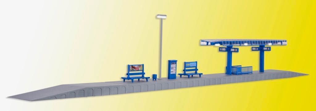 Kibri 39557 - Moderner Bahnsteig mit LED-Beleuchtung H0 1:87