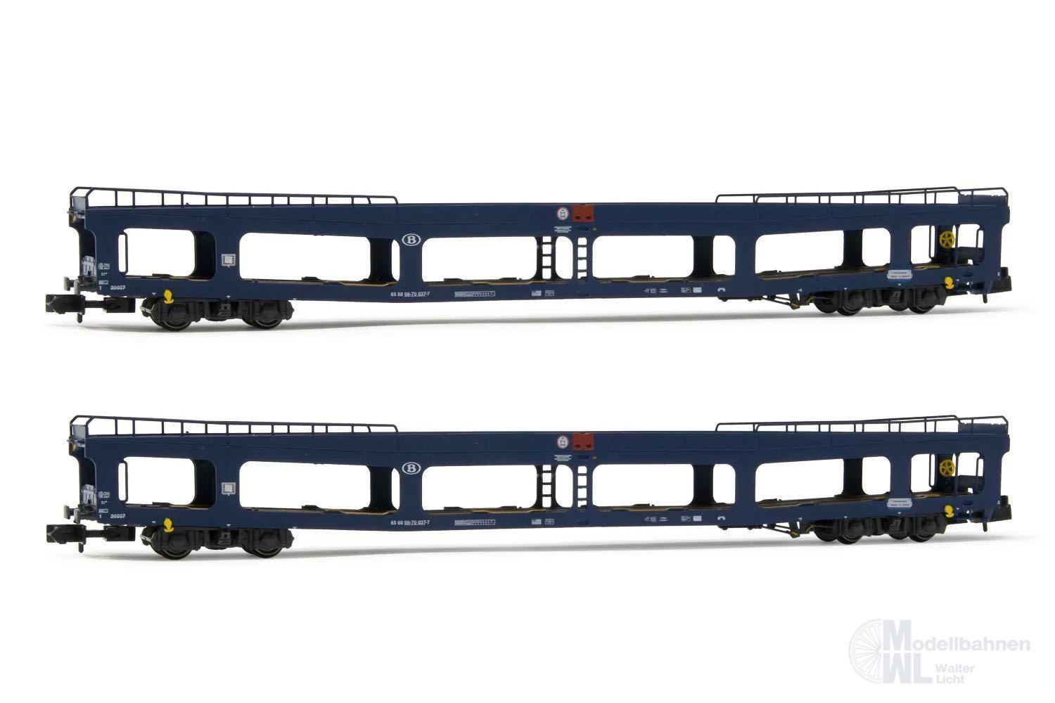 Arnold 4349 - Autotransportwagen Set SNCB Ep.IV/V DEV 66 blau 2.tlg. N 1:160