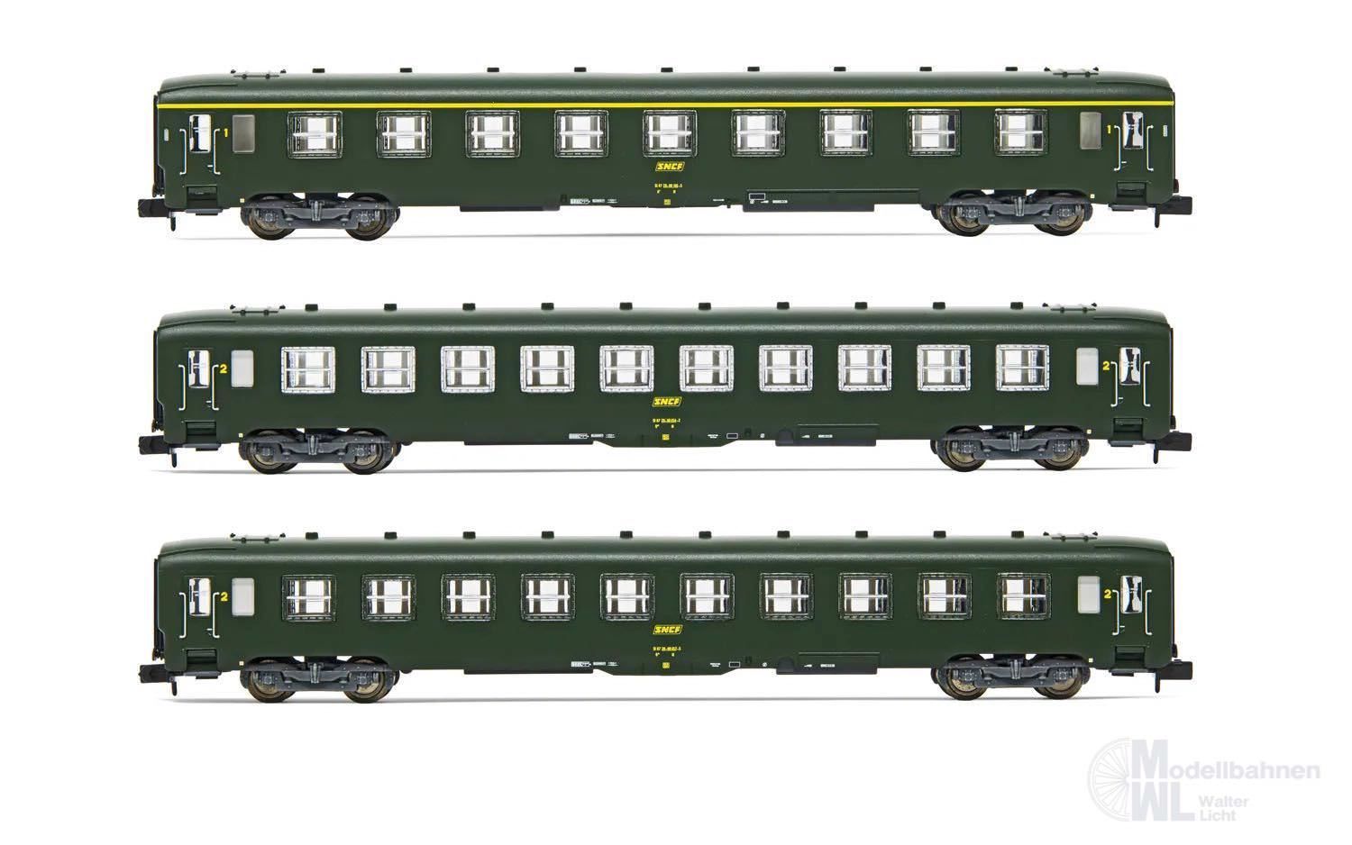 Arnold 4385 - Personenwagen Set SNCF Ep.IV DEV A0 3.tlg. grün N 1:160