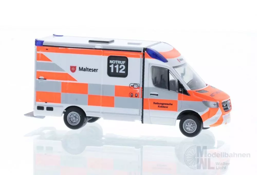 Rietze 76164 - Mercedes-Benz Strobel RTW´18 Malteser Koblenz H0 1:87