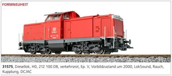 ESU 31575 - Diesellok BR 212 100 DB Ep.V verkehrsrot H0/GL/WS