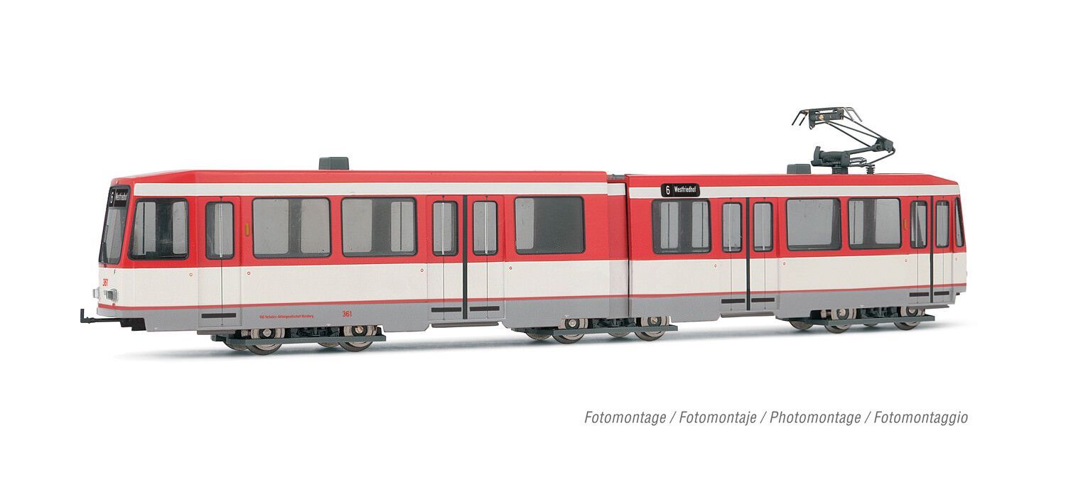 Rivarossi 2945HM - Straßenbahn Typ M6 Ep.IV/V Nürnberg rot/weiß/grau 6-achs H0/GL Sound