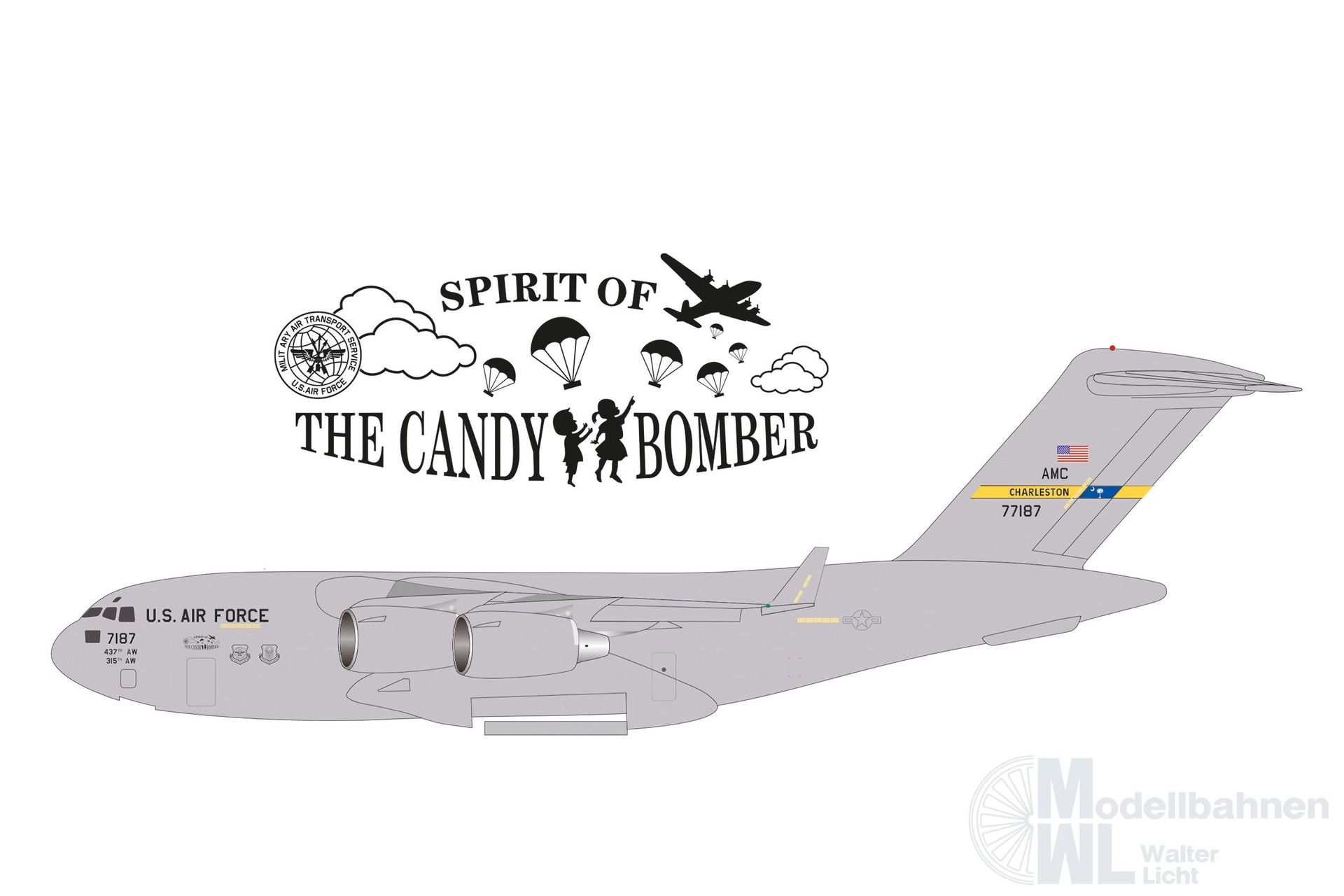 Herpa 537964 - C-17A USAF Candy Bomber 1:500