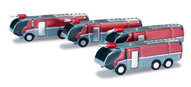 Herpa 520867 - Flughafenzubehör Feuerwehrfahrzeuge Inhalt 4 Stück 1:500