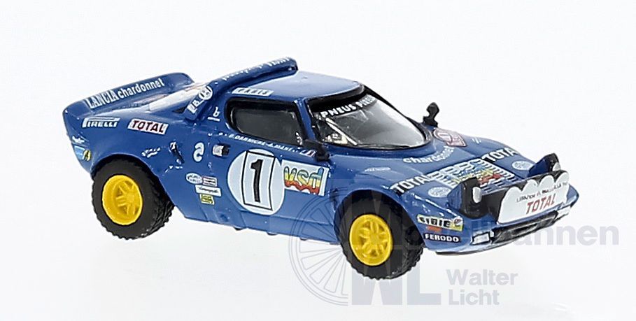 Brekina 29658 - Lancia Stratos Bernard Darniche 2.Platz Monte Carlo 1980 H0 1:87