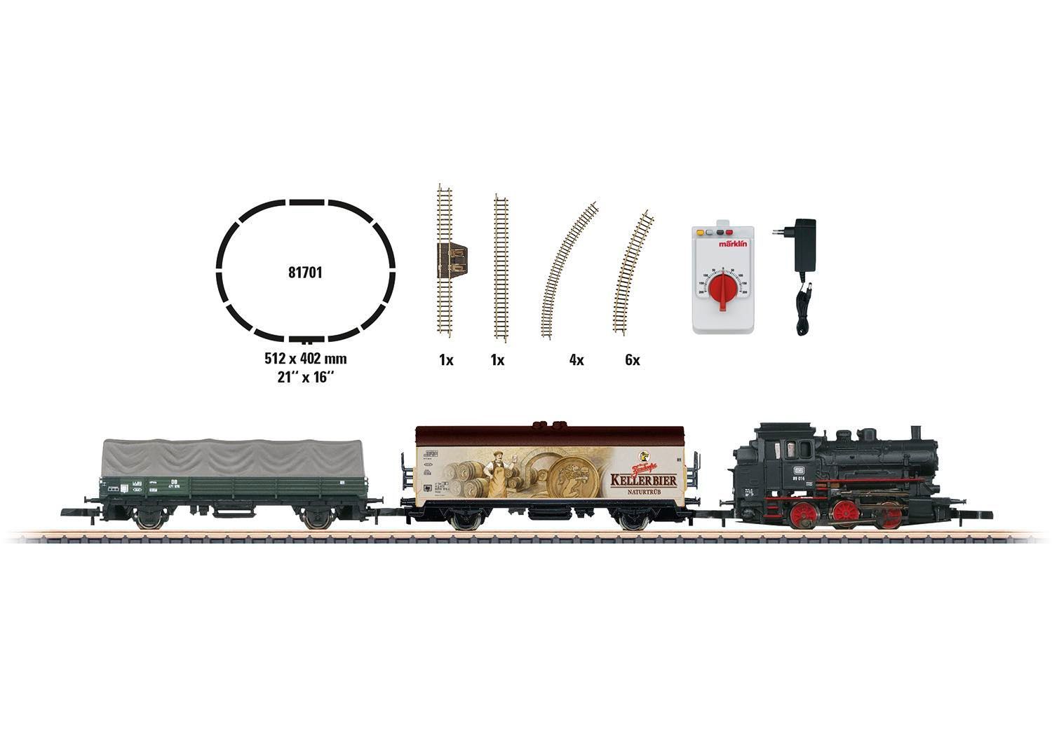 Märklin 81701 - Startpackung 230 Volt Dampflok BR 89 und 2 Wagen Z 1:220