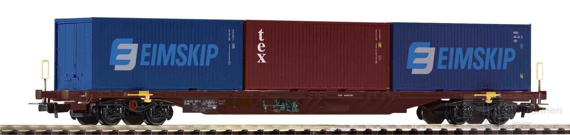 Piko 54687 - Containertragwagen NS Ep.VI beladen mit 3 Container´n H0/GL