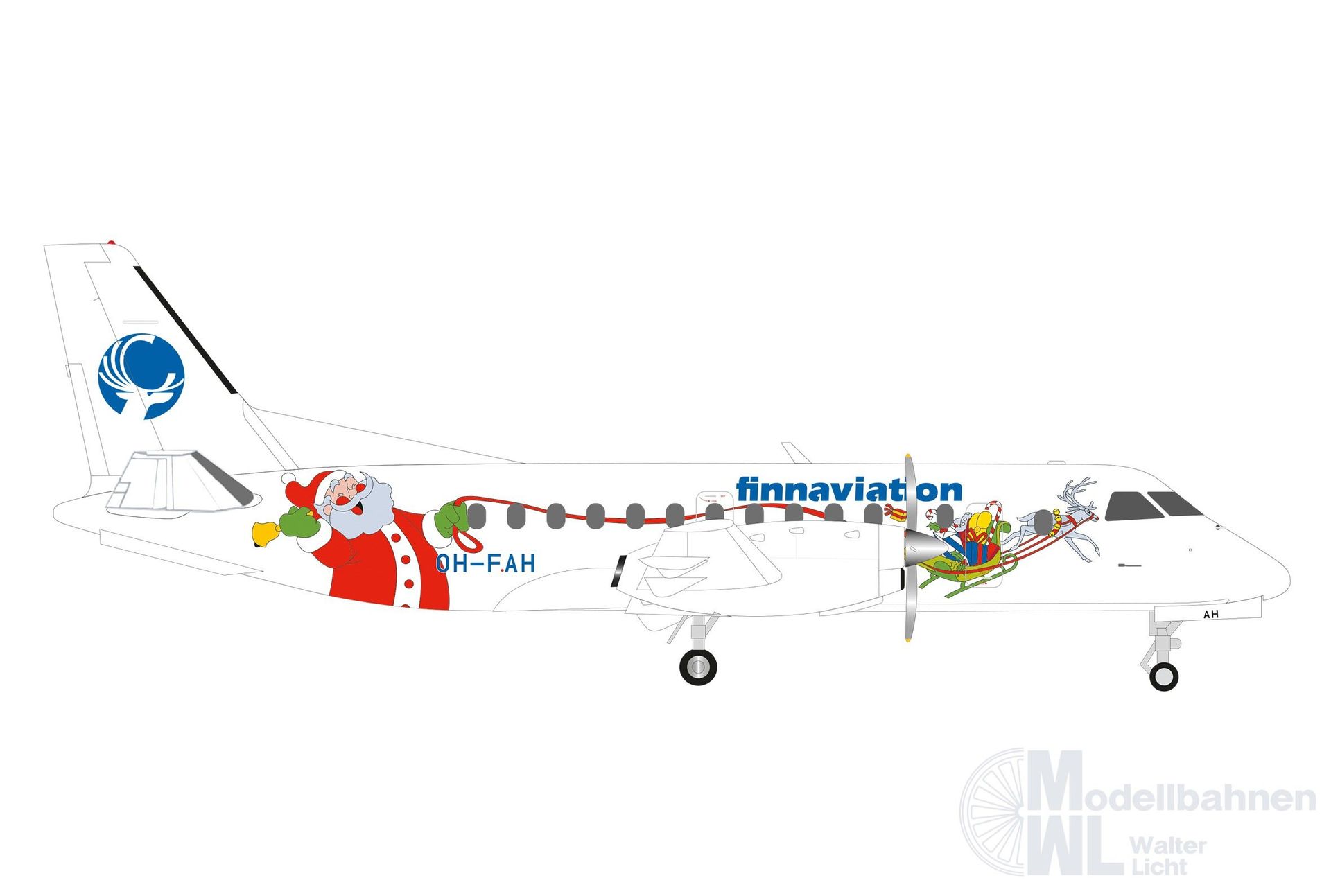 Herpa 573245 - Saab 340 Finnaviation Santa 1:200