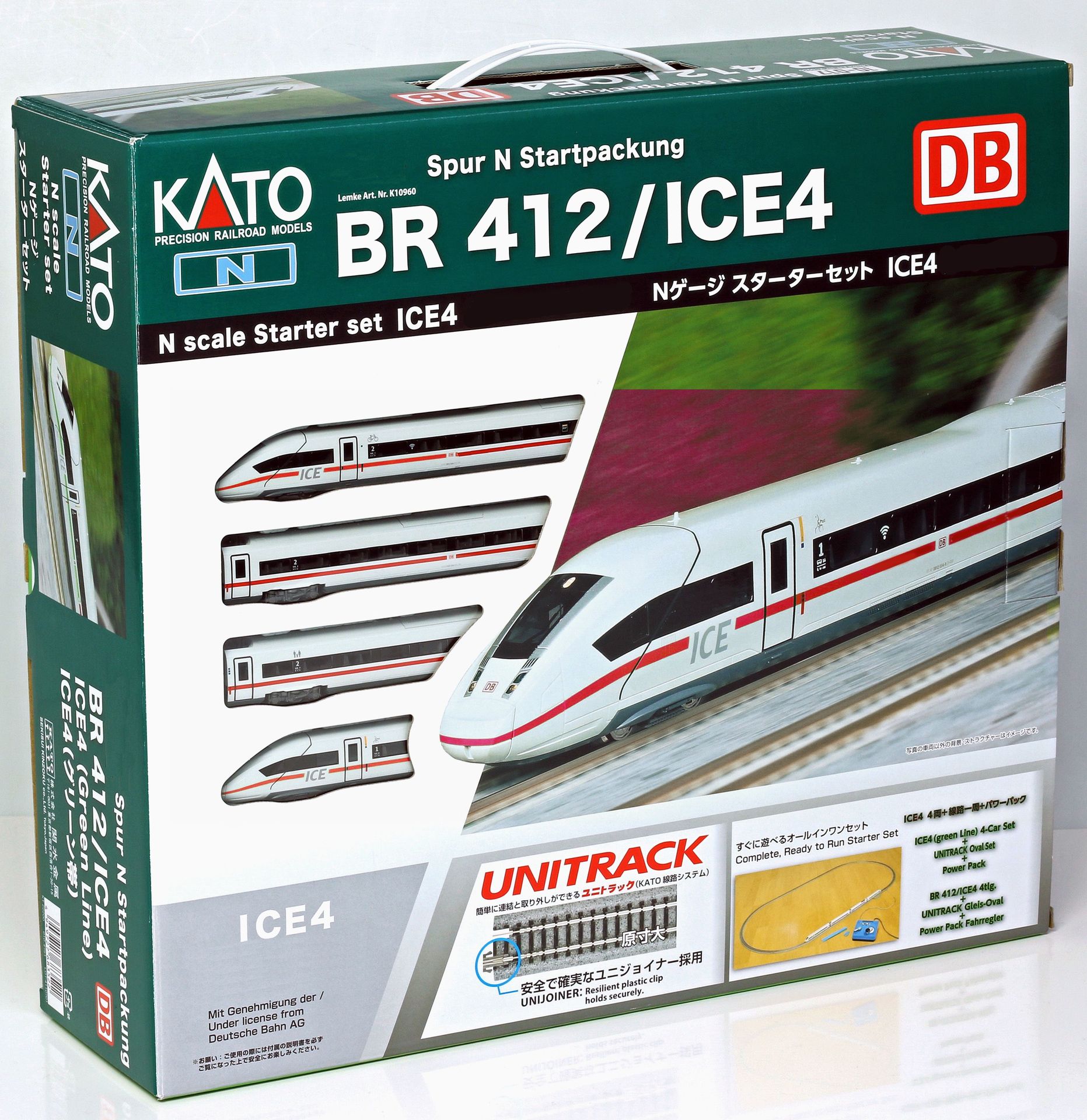 Kato 10-008A - Startset Triebzug ICE 4 DB mit Trafo und Schienen N 1:160