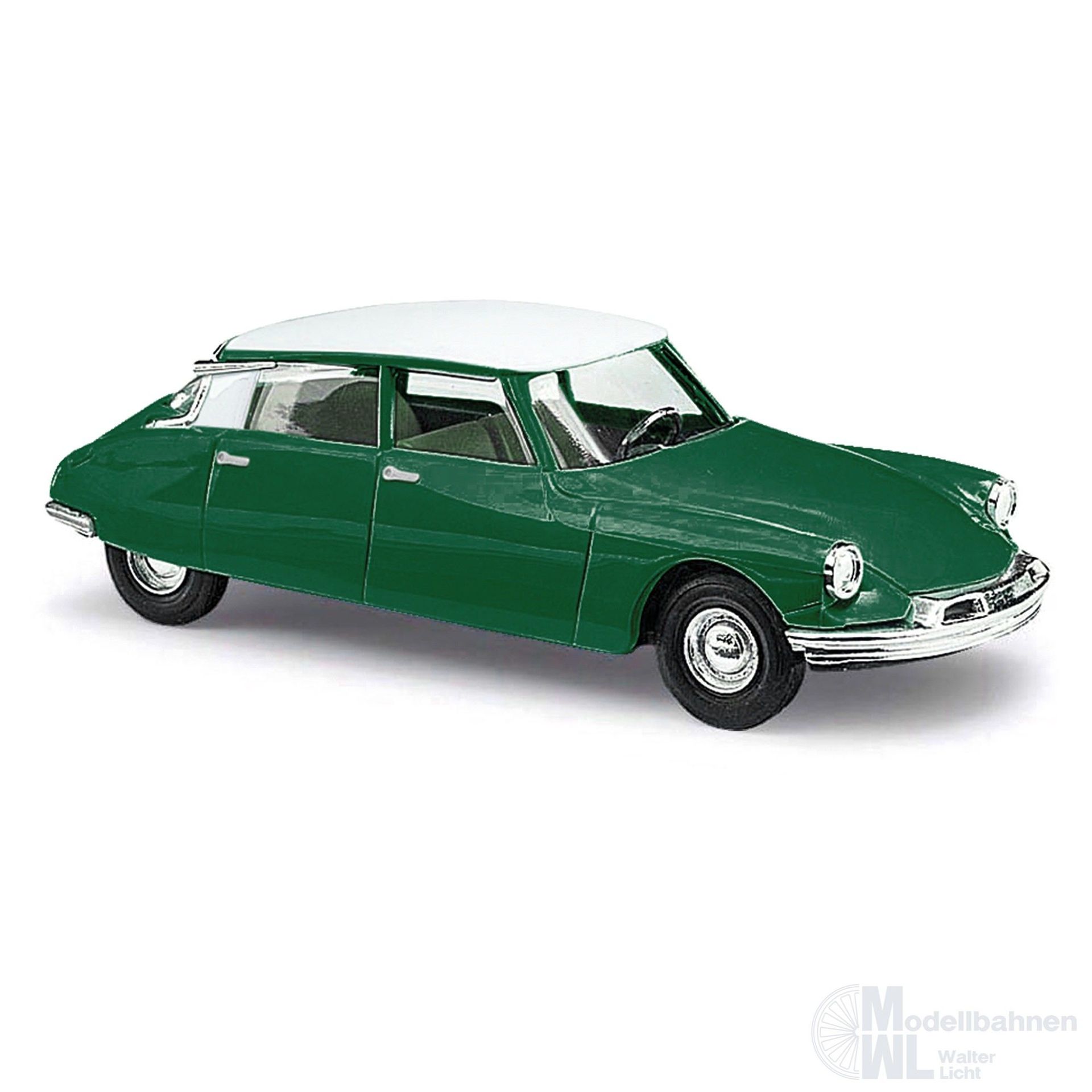 Busch 48020 - Citroën DS19 zweifarbig dunkelgrün / Dach weiß H0 1:87