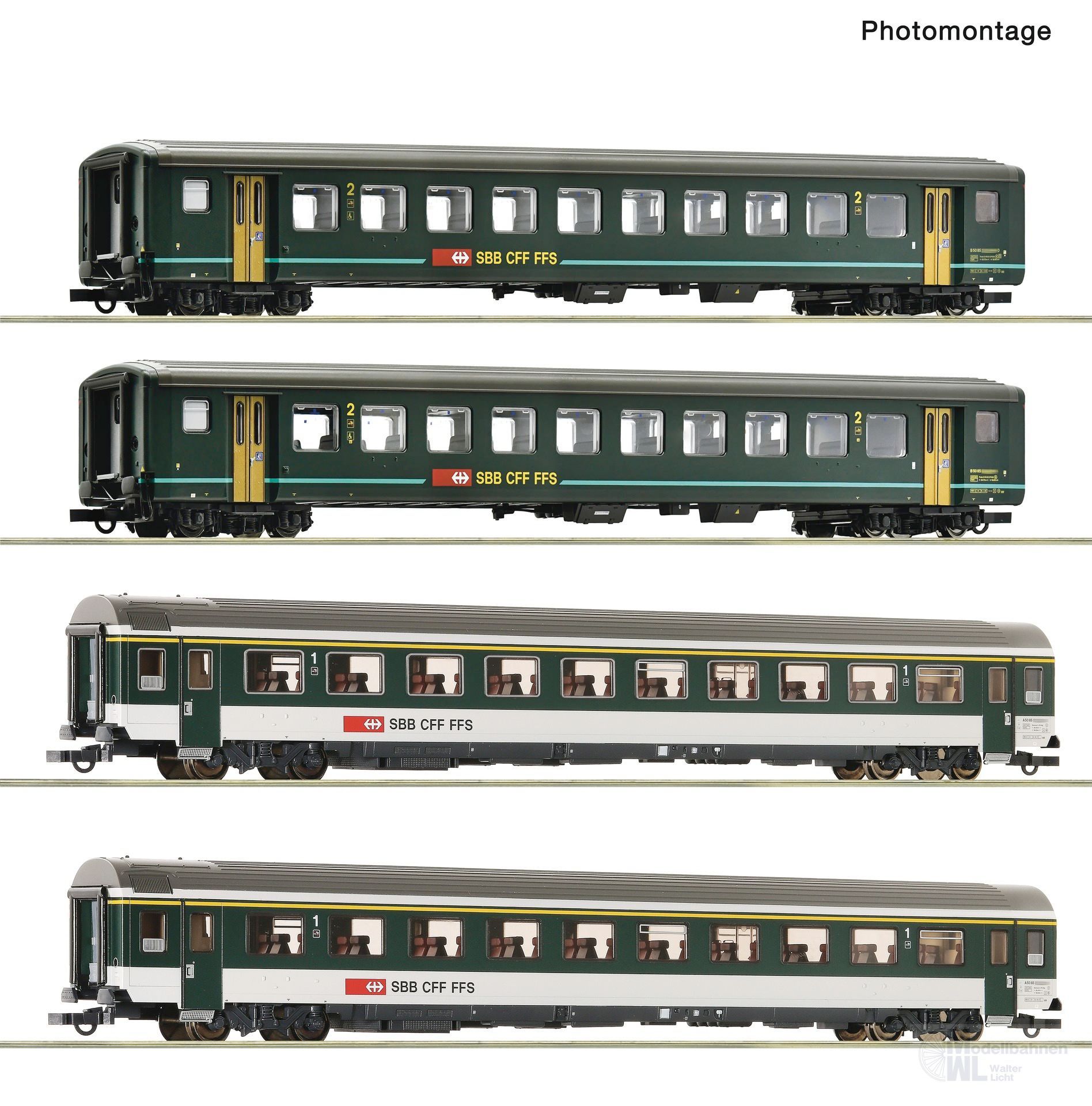 Roco 6200091 - Personenwagen Set SBB Ep.V 4.tlg. IR 1617 Set 2 H0/GL