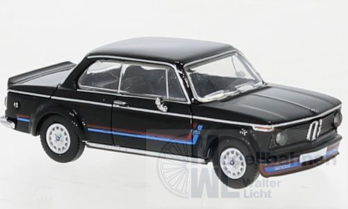 PCX-Models 870442 - BMW 2002 turbo schwarz/Dekor 1973 H0 1:87