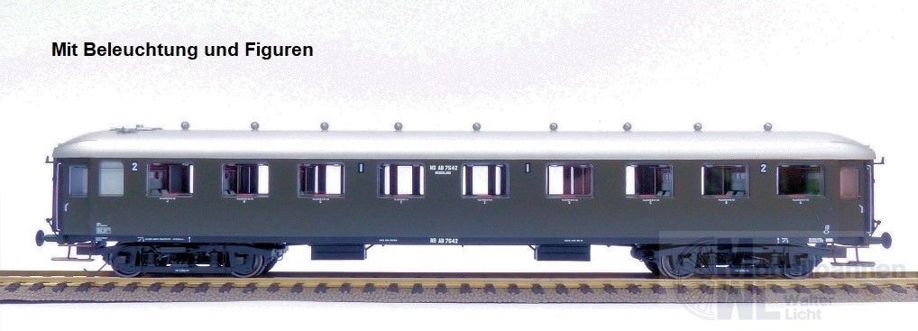 Exact Train 10042 - Personenwagen NS Ep.II 1/2.Kl. mit Figuren und Beleuchtung H0/GL
