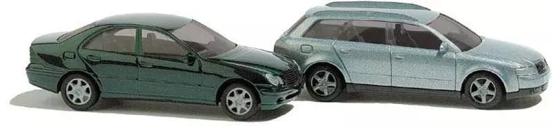 Busch 8346 - Audi A4 und Mercedes-Benz C-Klasse metallic N 1:160