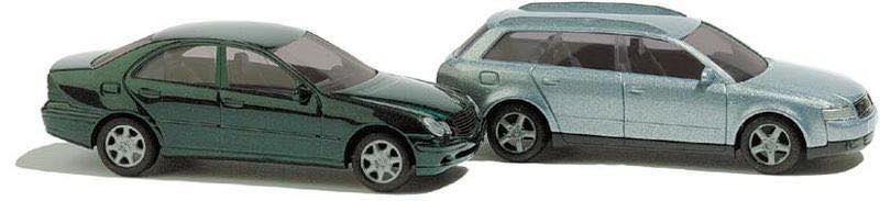 Busch 8346 - Audi A4 und Mercedes-Benz C-Klasse metallic N 1:160