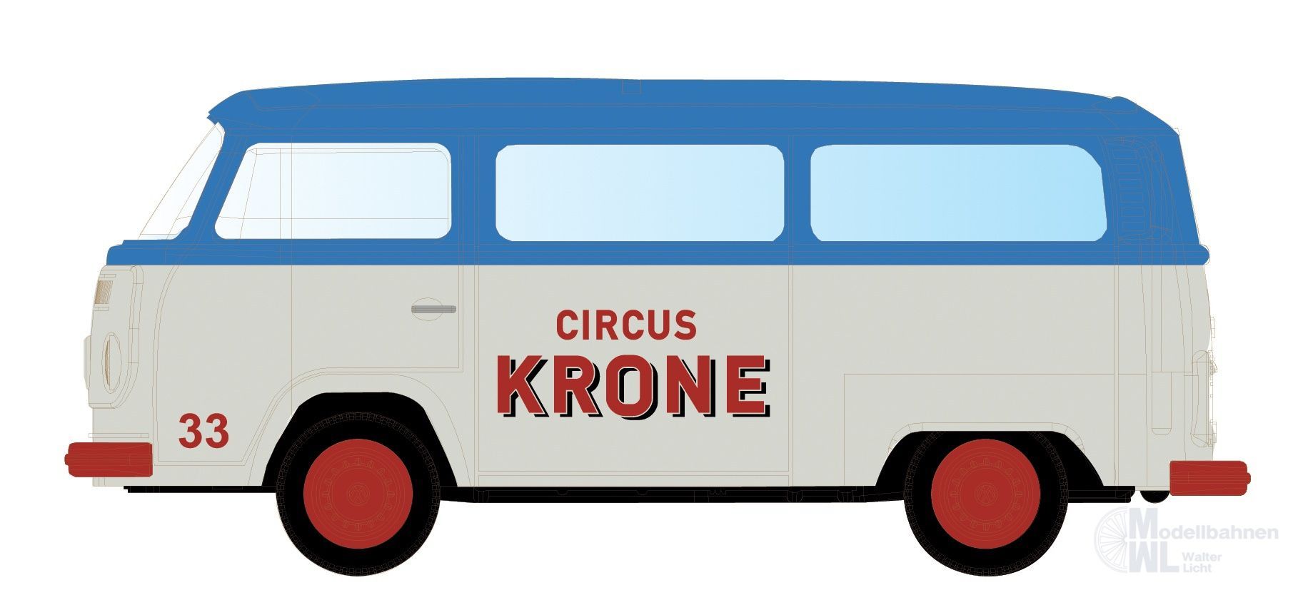 Lemke Minis 3963 - VW T2 Bus Circus Krone N 1:160