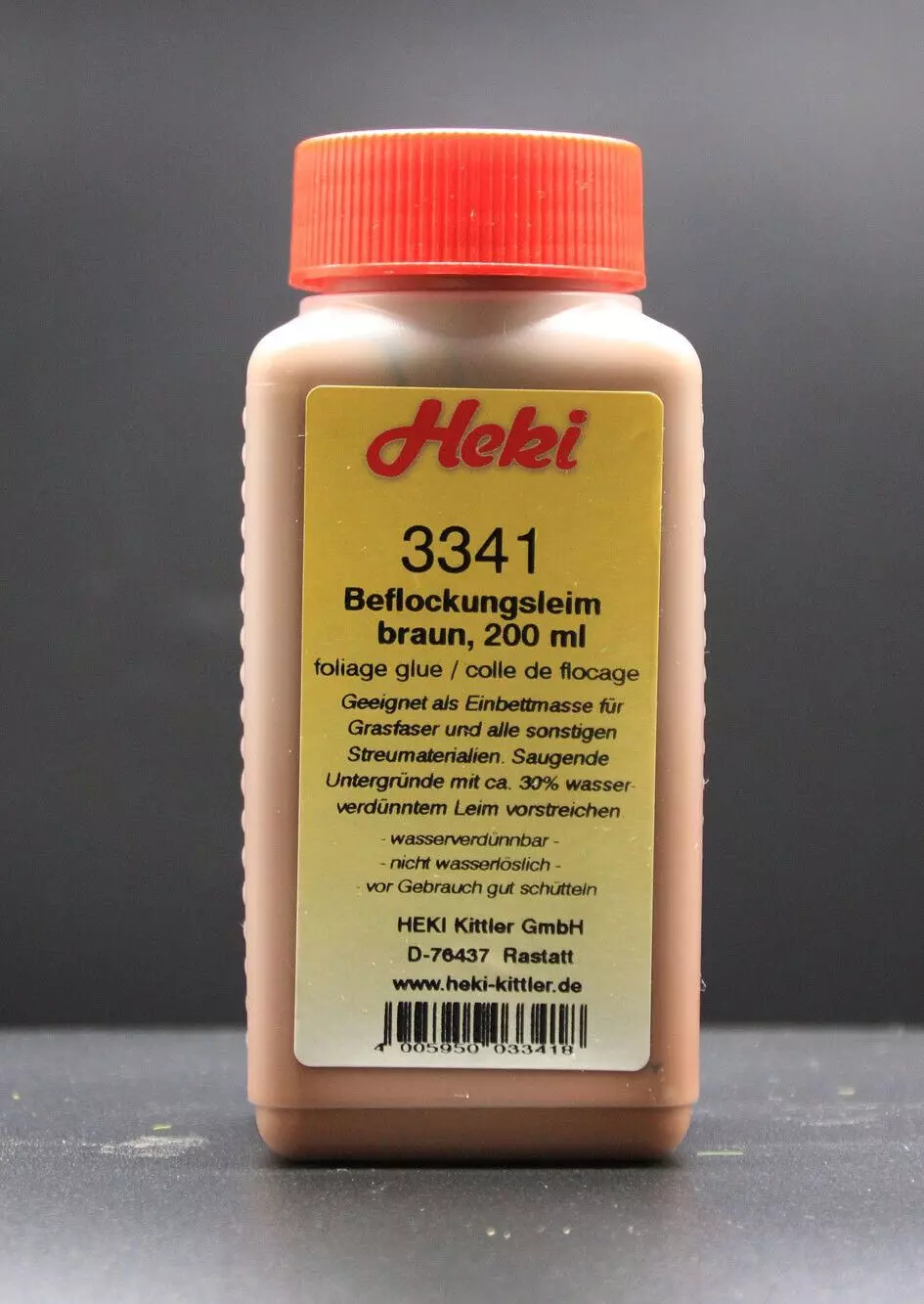 Heki 3341 - Beflockungsleim braun 200 ml