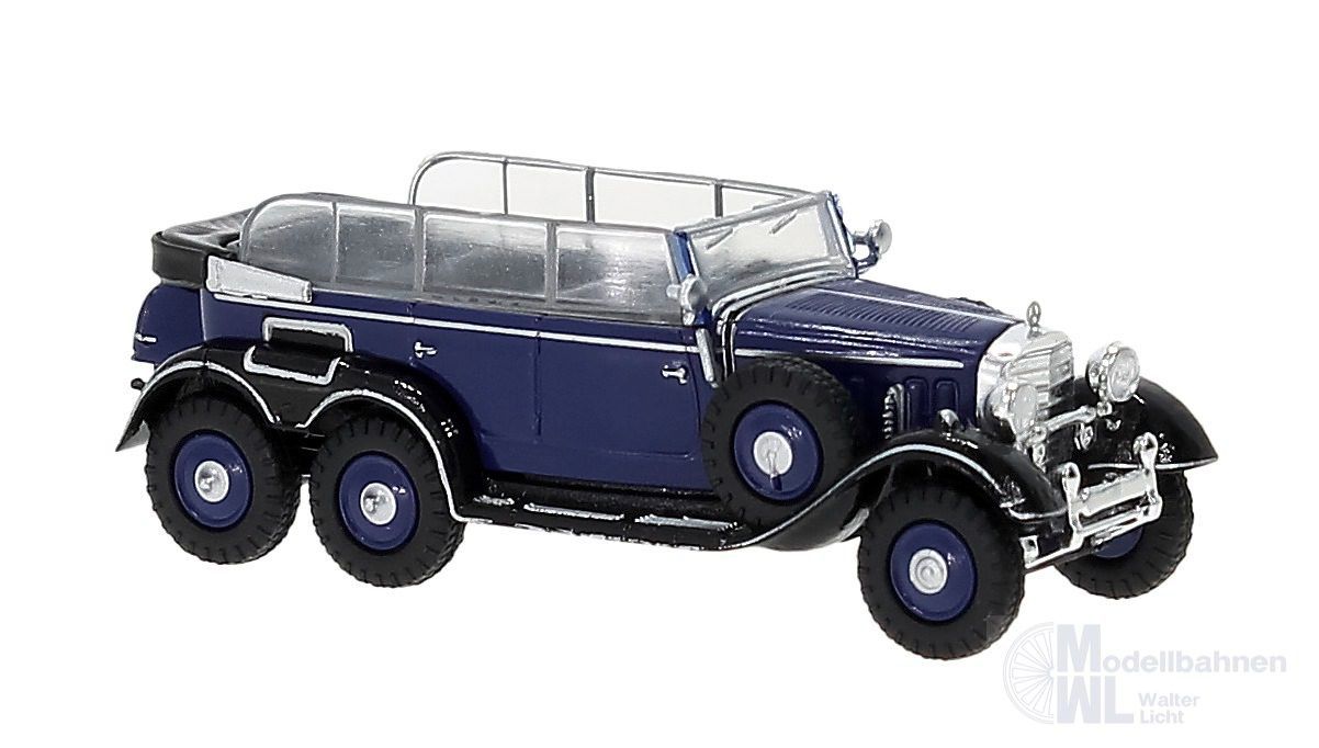 Brekina 21077 - Mercedes-Benz G4 dunkelblau/schwarz mit Seitenscheiben H0 1:87