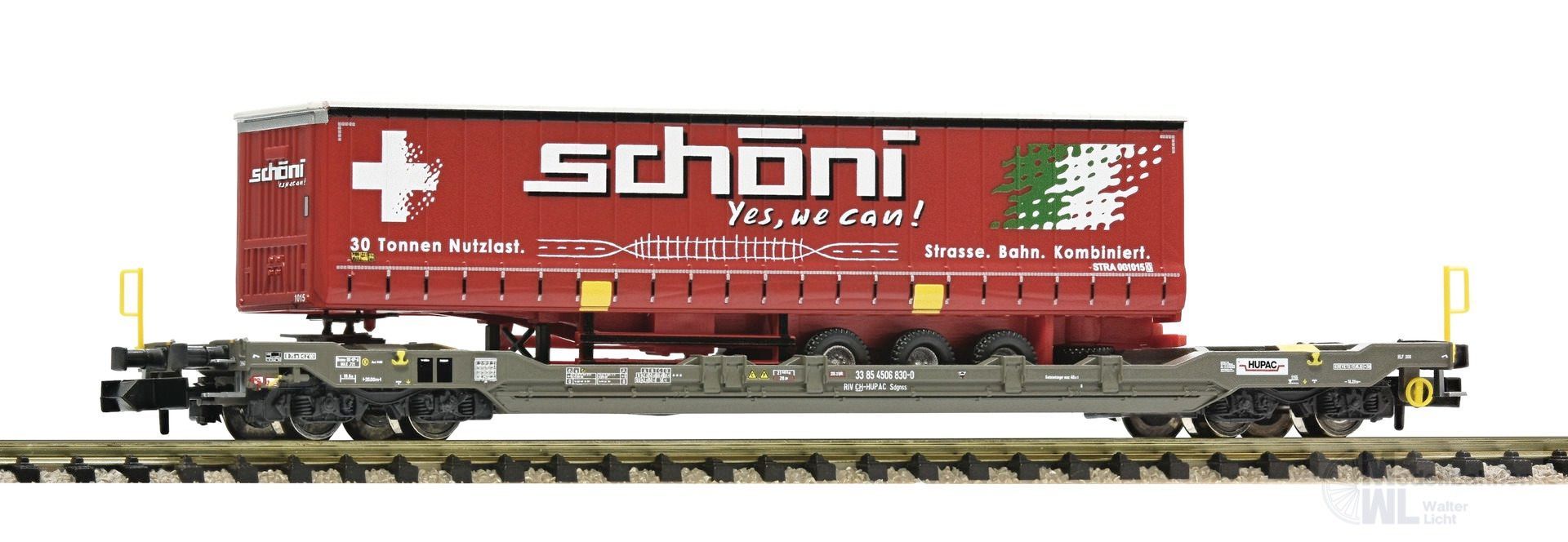 Fleischmann 6660038 - Taschenwagen T5 Hupac Ep.V mit Auflieger Schöni N 1:160