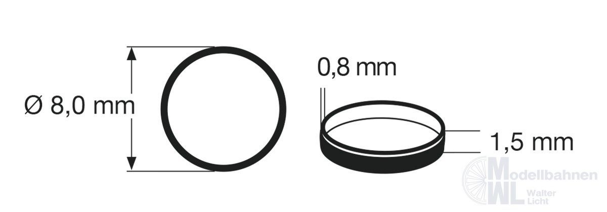 Fleischmann 648011 - Haftringsatz H0 10 Stück