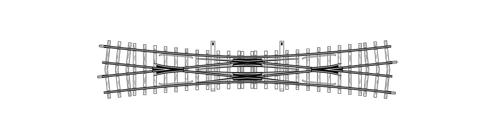 Bemo 4215000 - Doppelkreuzungsweiche 12° 220 mm H0m