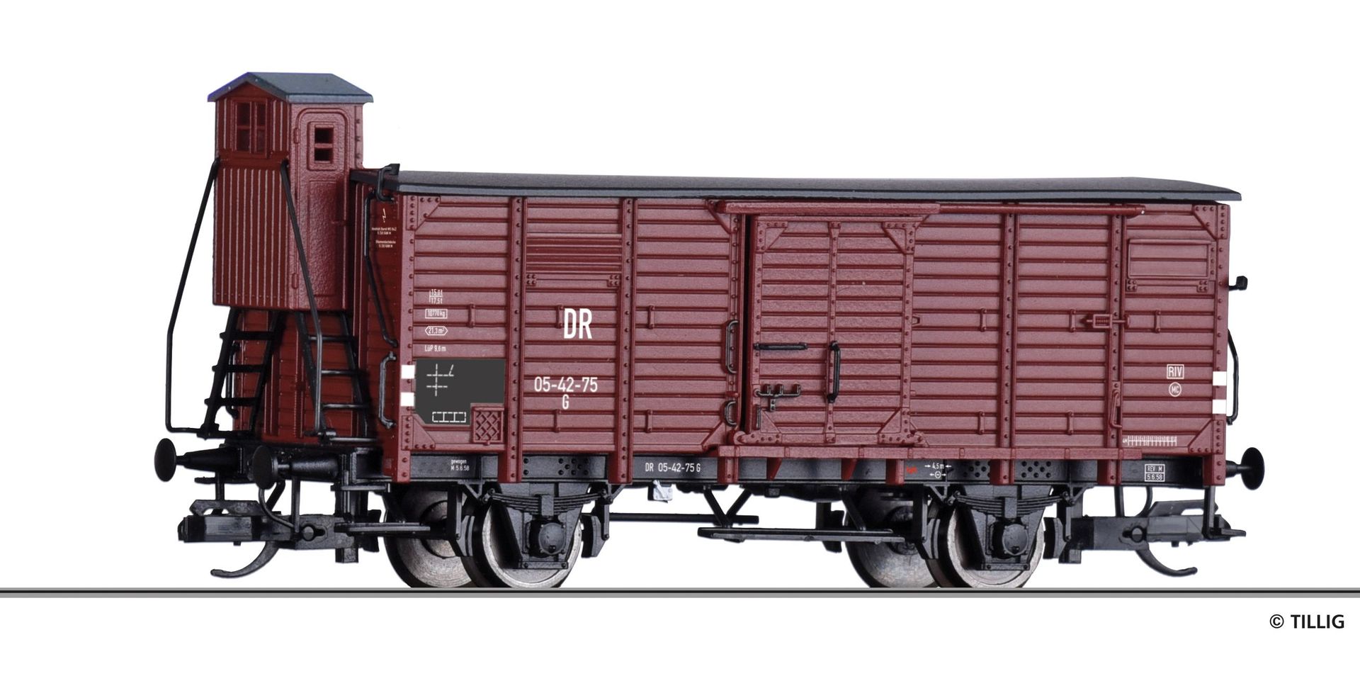 Tillig 17927 - Güterwagen gedeckt DR Ep.III Typ G TT 1:120