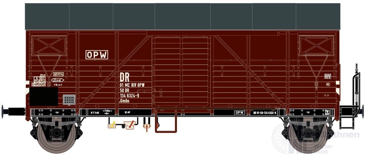 Exact Train 23656 - Güterwagen gedeckt DR Ep.IV Gmhs H0/GL