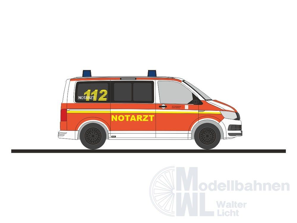 Rietze 53839 - Volkswagen T6 Notarzt Krefeld H0 1:87