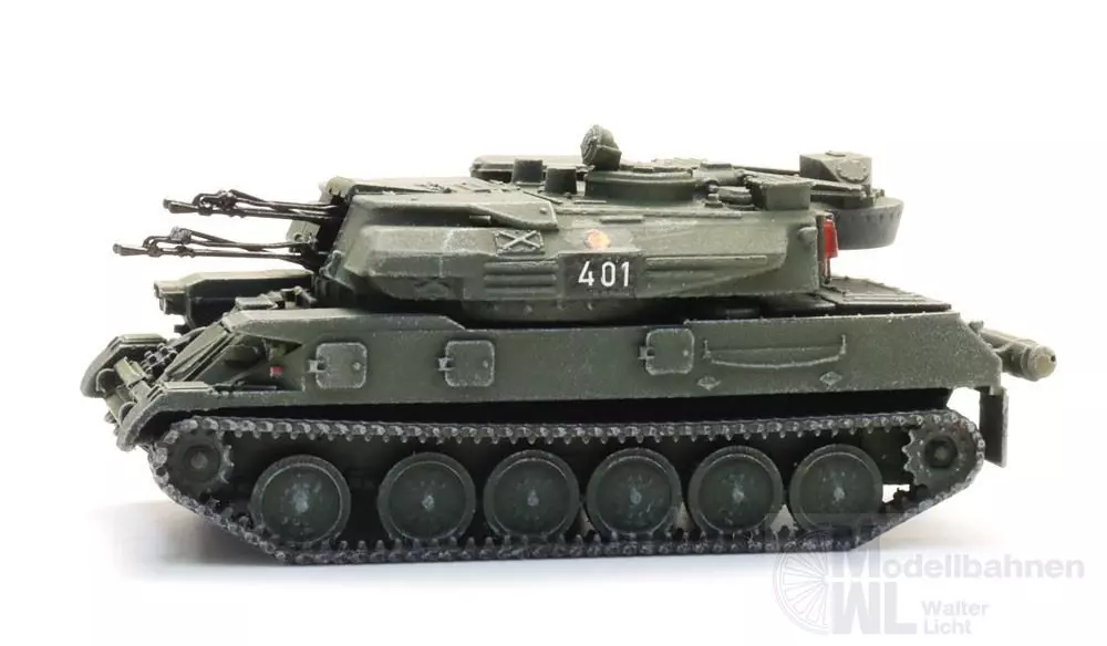 ARTITEC b.v. 6120015 - DDR ZSU 23-4 Shilka Eisenbahntransport Fertigmodell 1:120