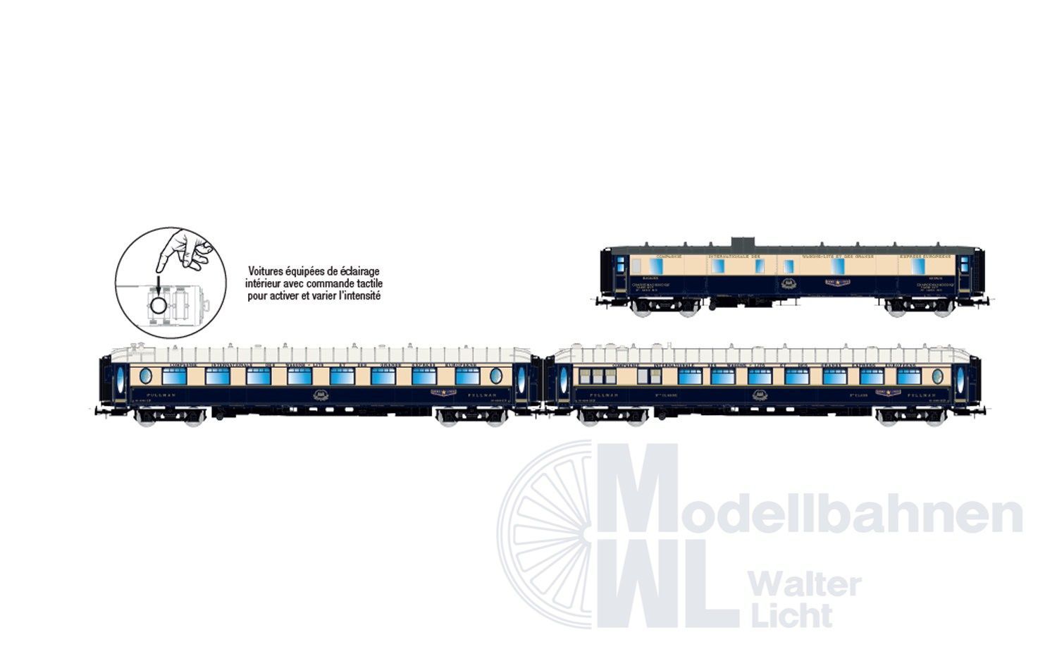 Jouef 4198 - Personenwagen Set CIWL Ep.II 3.tlg. Set 1 H0/GL