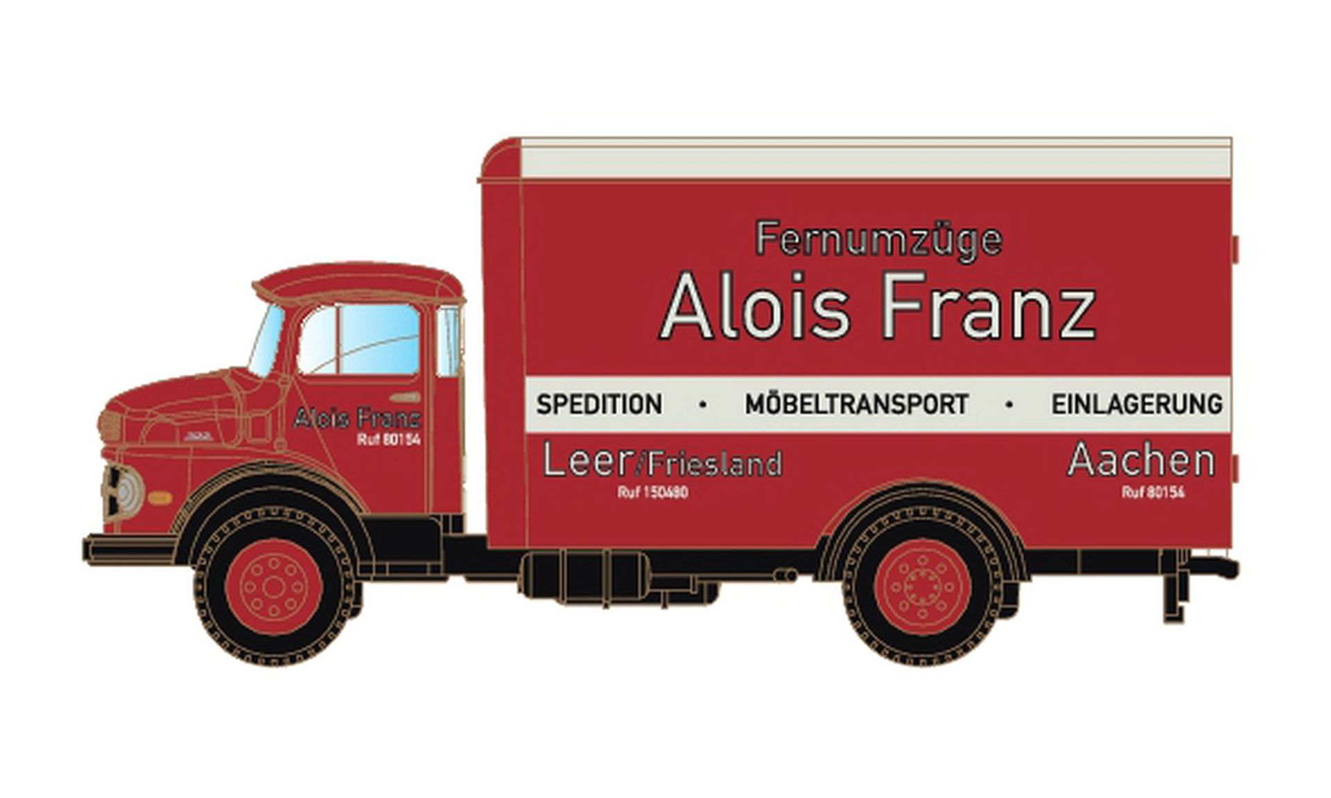 Lemke Minis 3484 - Mercedes-Benz L322 Möbelkoffer Alois Franz N 1:160