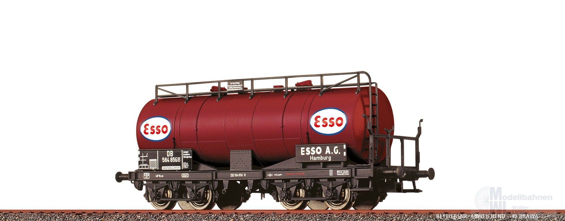 Modellbahnen Licht Brawa 48514 Kesselwagen DB Ep IV Esso H0 GL Br48514