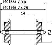 Roco 40196 - Radsatz 11mm Wechselstrom H0