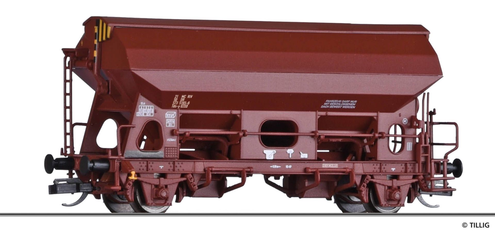 Tillig 17568 - Schwenkdachwagen DR Ep.IV Tds-y 5735 TT 1:120